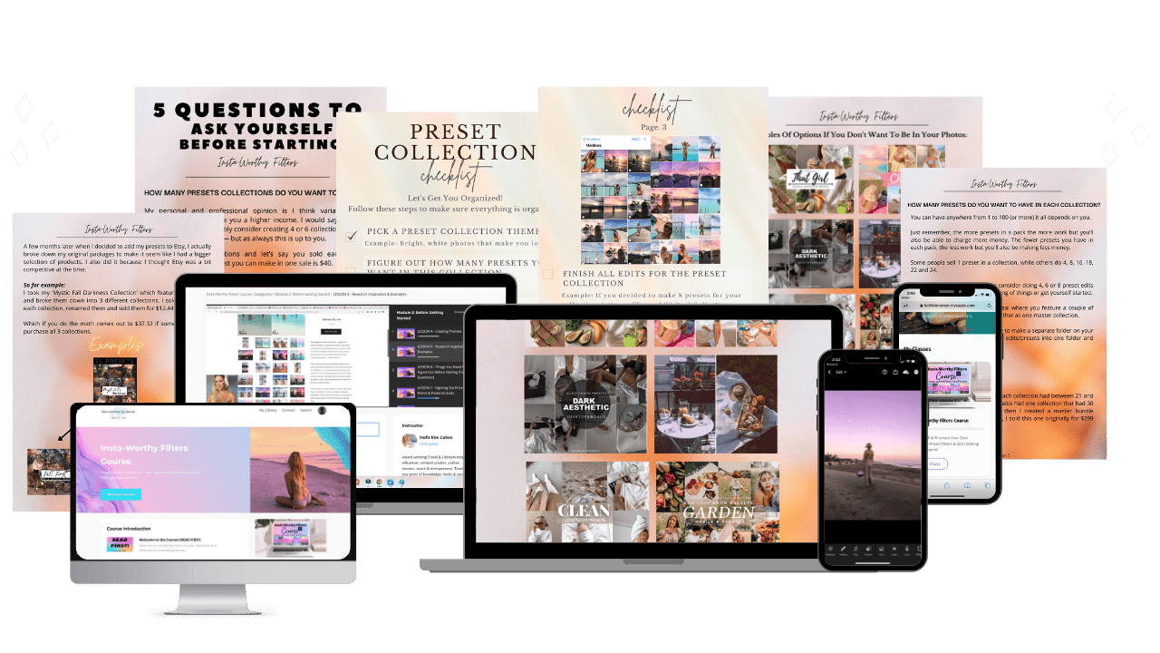 Insta Worthy Filters Course - Lightroom Presets Course passive income (Hofit Kim Cohen - Vanilla Sky Dreaming)