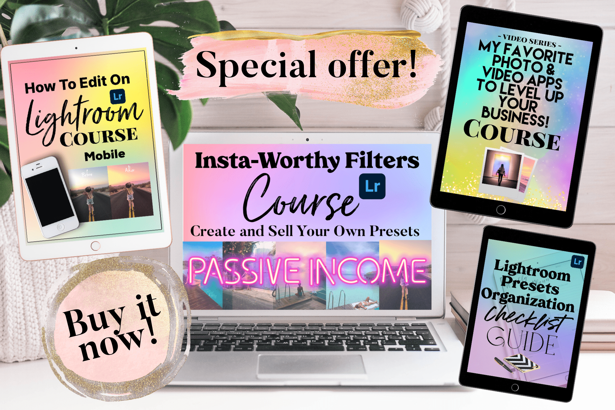 Insta-Worthy Filters Course - Lightroom Presets Course passive income (Hofit Kim Cohen - Vanilla Sky Dreaming) lightroom presets InstaWorthy Filters Course create and sell your own presets lightroom 