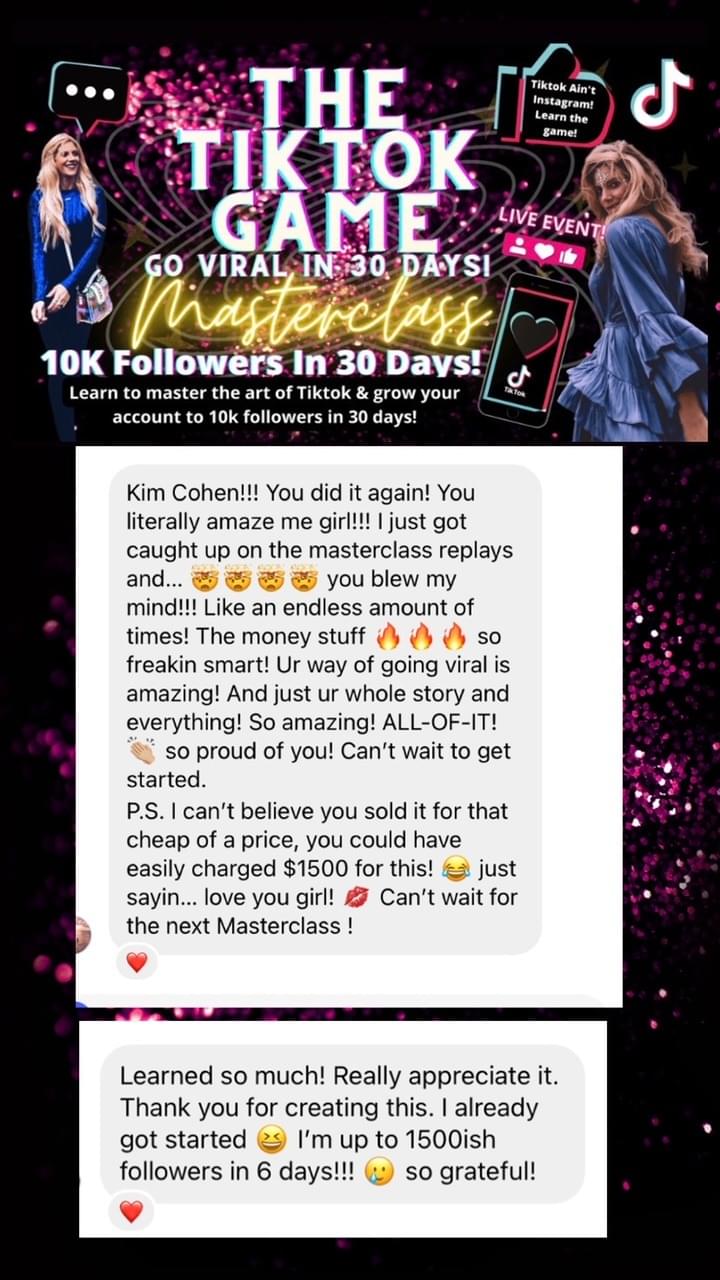 Hofit Kim Cohen -- The Tiktok Game - Go Viral In 30-Days Masterclass!